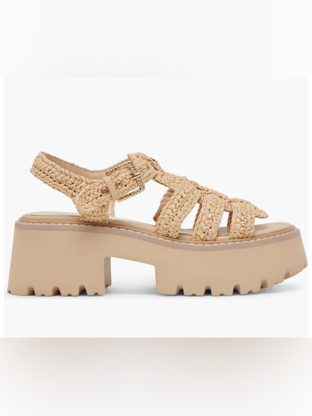 Dolce Vita women’s 7.5 Tan Latrice Strappy Chunky Sandal - Picture 3 of 9